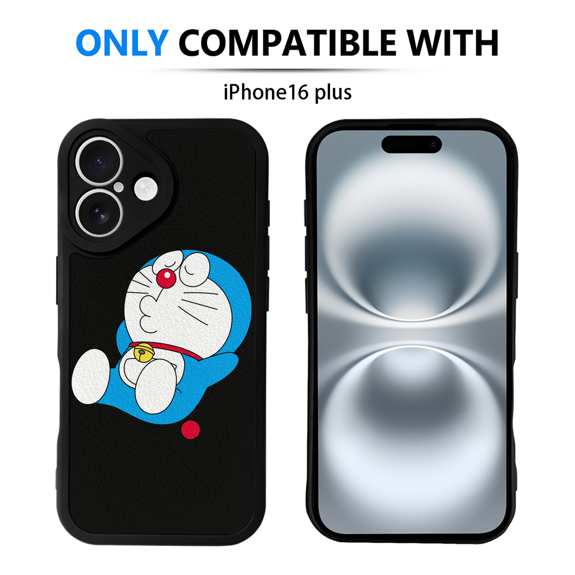 （画像用） ドラえもん Doraemon 【iPhone 16シリーズ対応】シリコンスマホケース（レザー調） 材質：シリコン